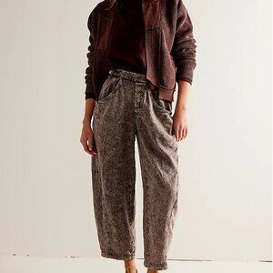 Free People High Road Washed Pull-On Barrel Pants